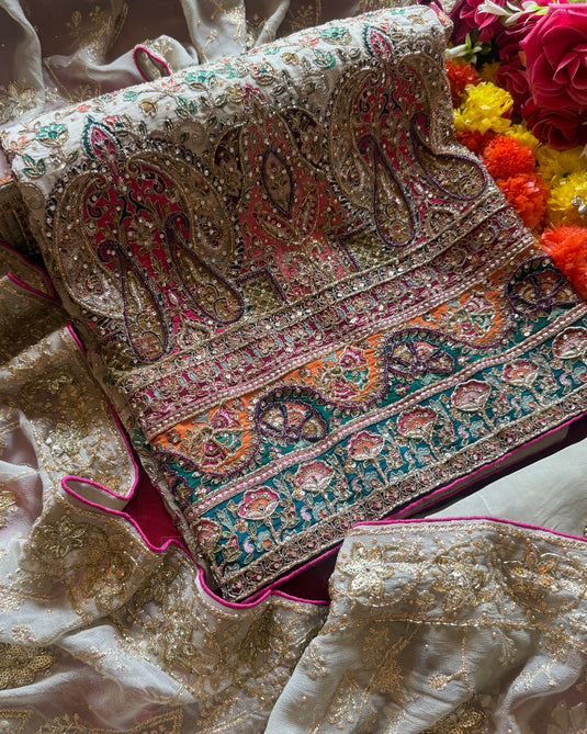 Jadaau pure crepe flower pattern suit set