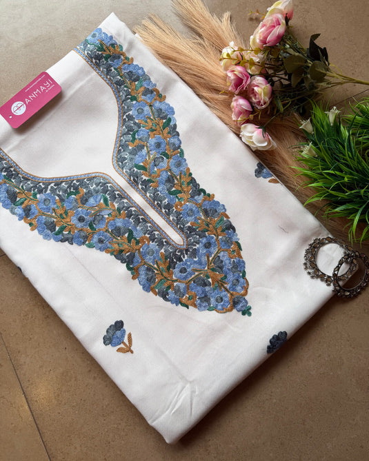 Kashmiri embroidered unstitched coord sets (without shawl)