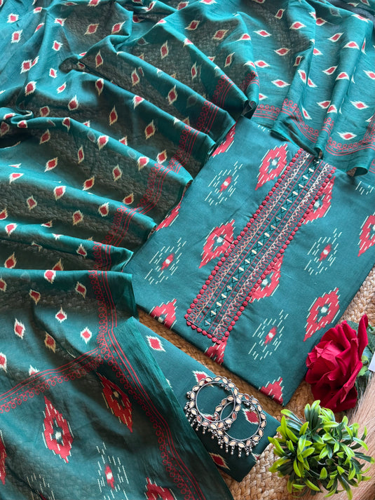 Combination Patola print Cambric cotton suit set