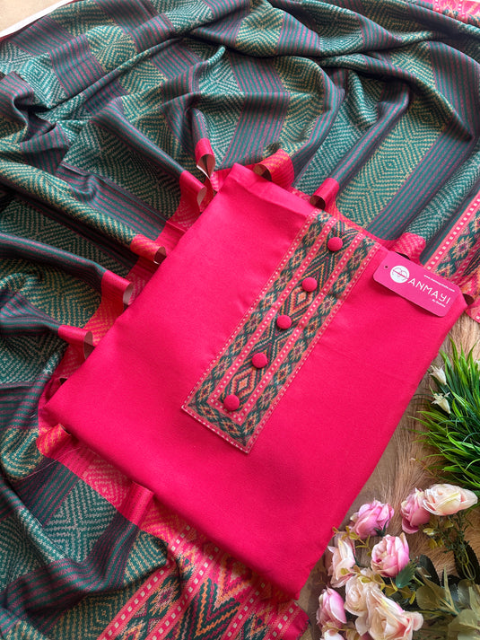 Kullu print soft spun suit set