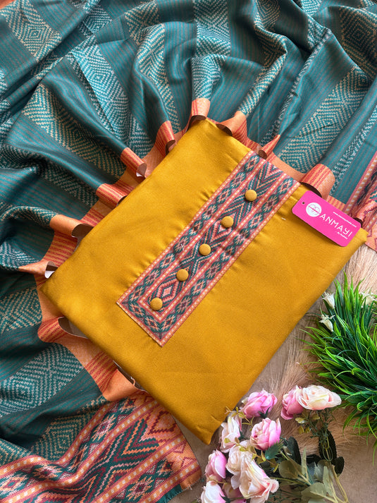 Kullu print soft spun suit set