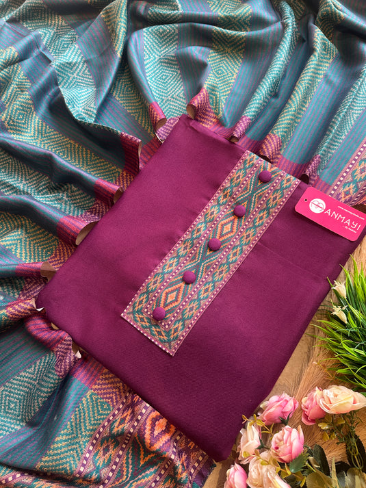 Kullu print soft spun suit set