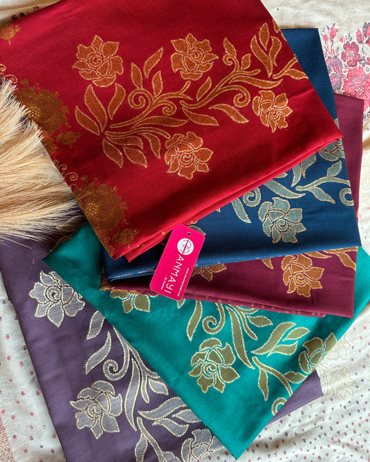 Jamawar flowery combination suit set