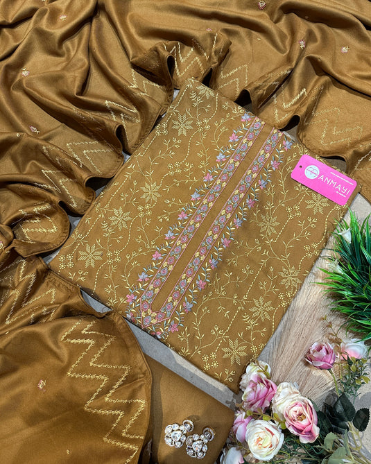 Jaal phulkari pure pashmina suit set