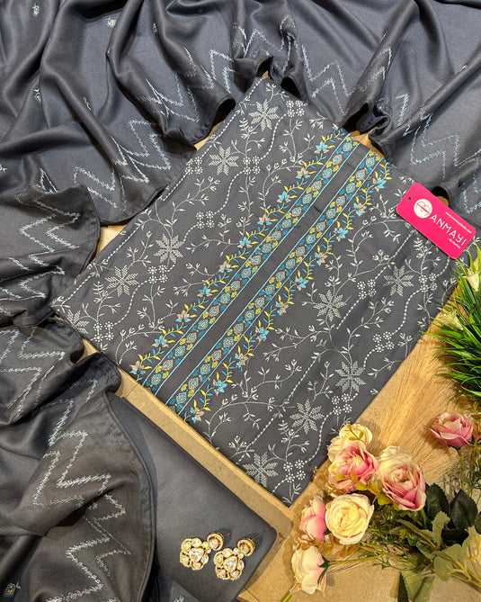 Jaal phulkari pure pashmina suit set