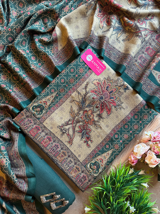 Pakistani print soft spun suit set with highlights