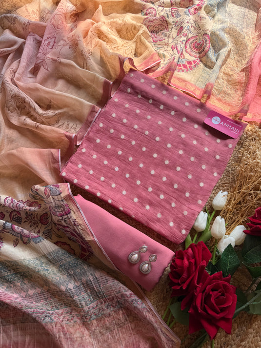 Pure Mul Banarasi with floral mul dupatta