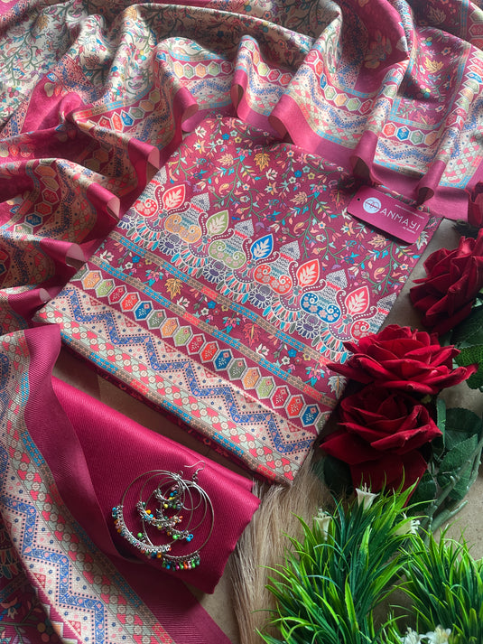 Digital coloured kani print soft spun suit