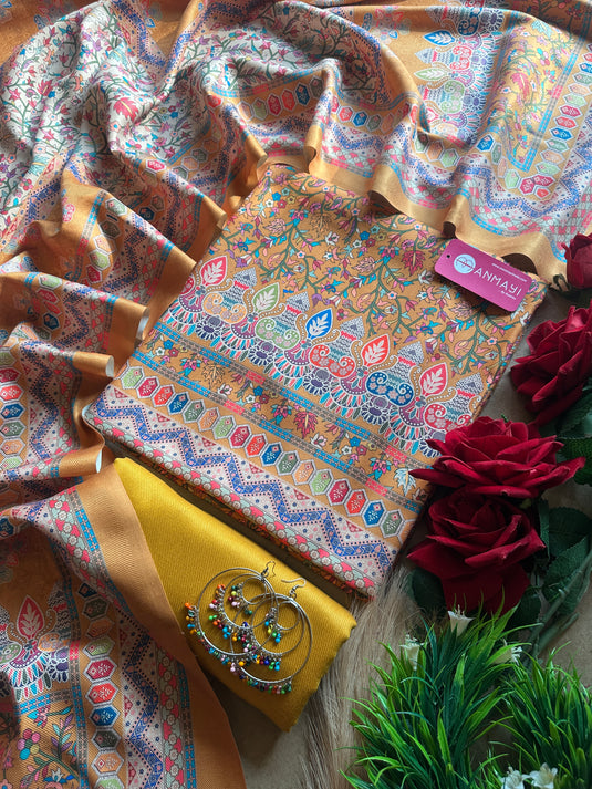 Digital coloured kani print soft spun suit