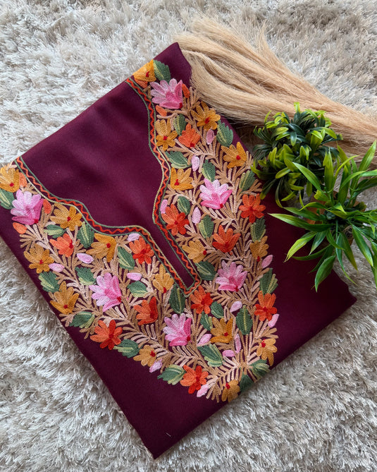 Kashmiri unstitched woollen coord set (5 mtrs length)