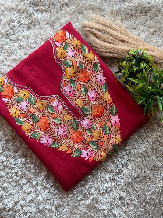 Kashmiri unstitched woollen coord set (5 mtrs length)